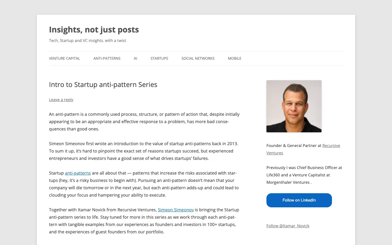 Intro to Startup anti-pattern Series