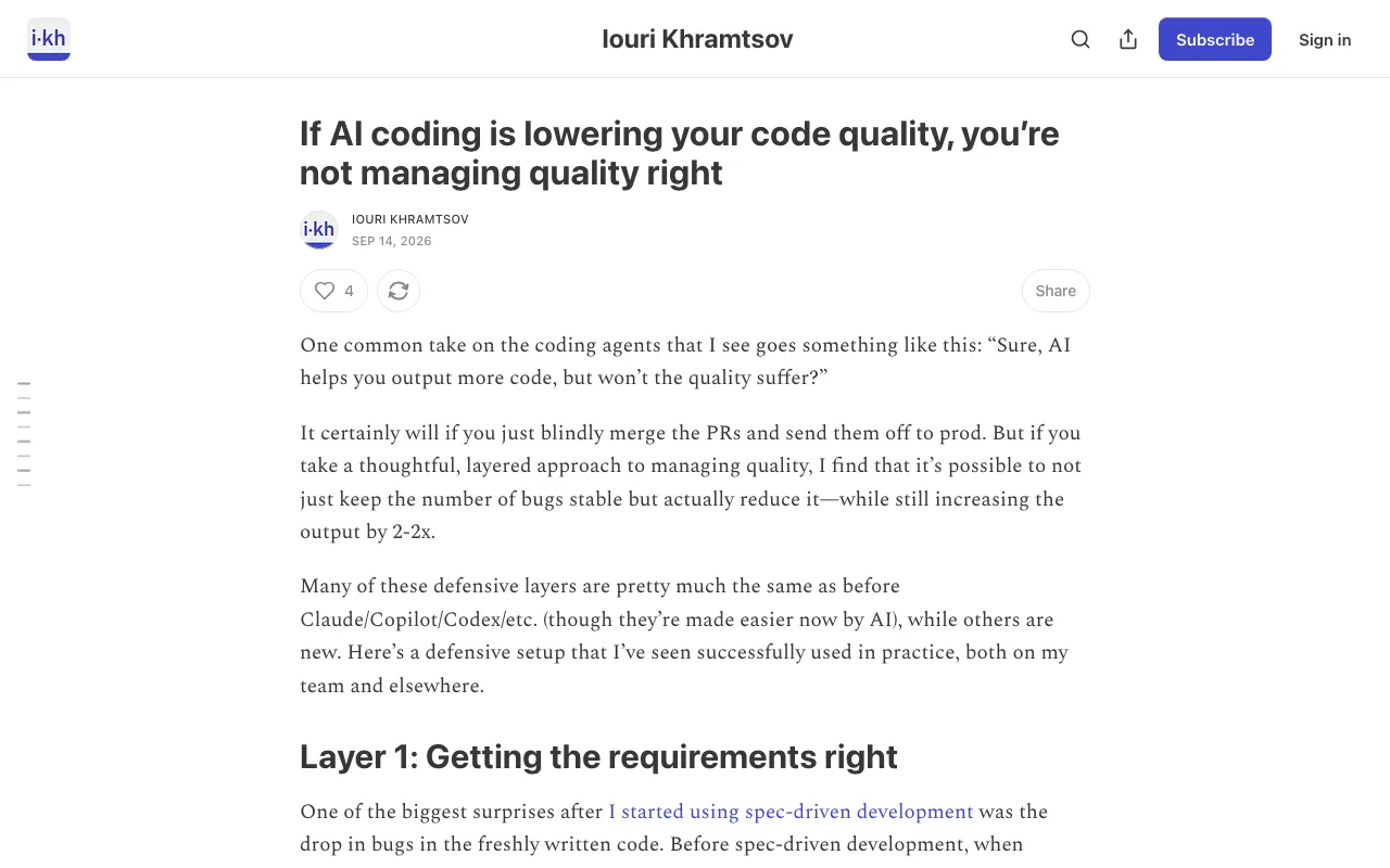 If AI coding is lowering your code quality, you’re not managing quality right
