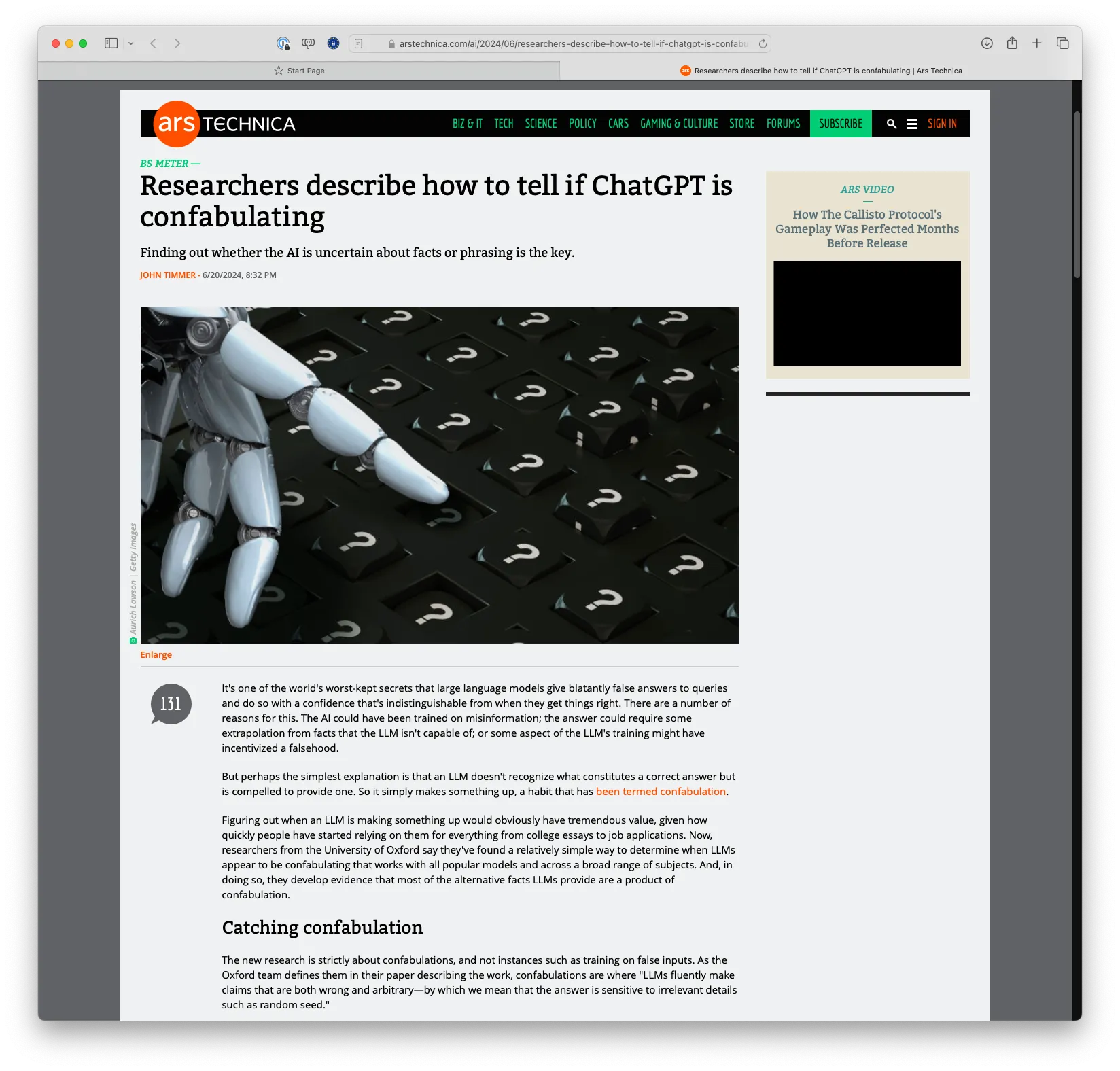 Researchers describe how to tell if ChatGPT is confabulating