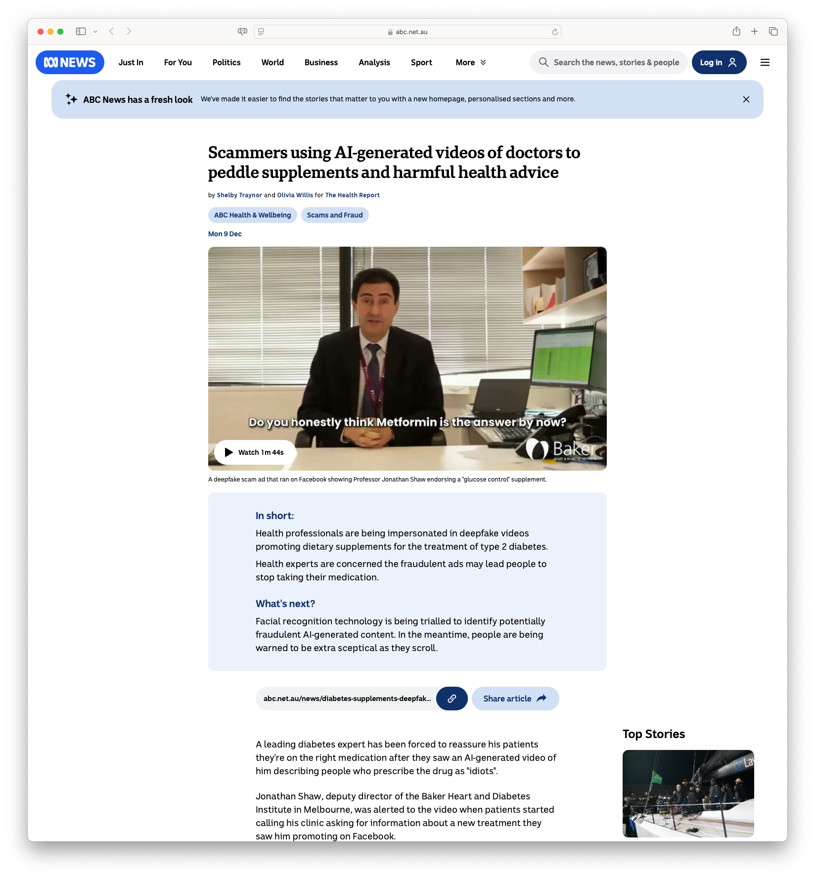 Scammers using AI-generated videos of doctors to peddle supplements and harmful health advice