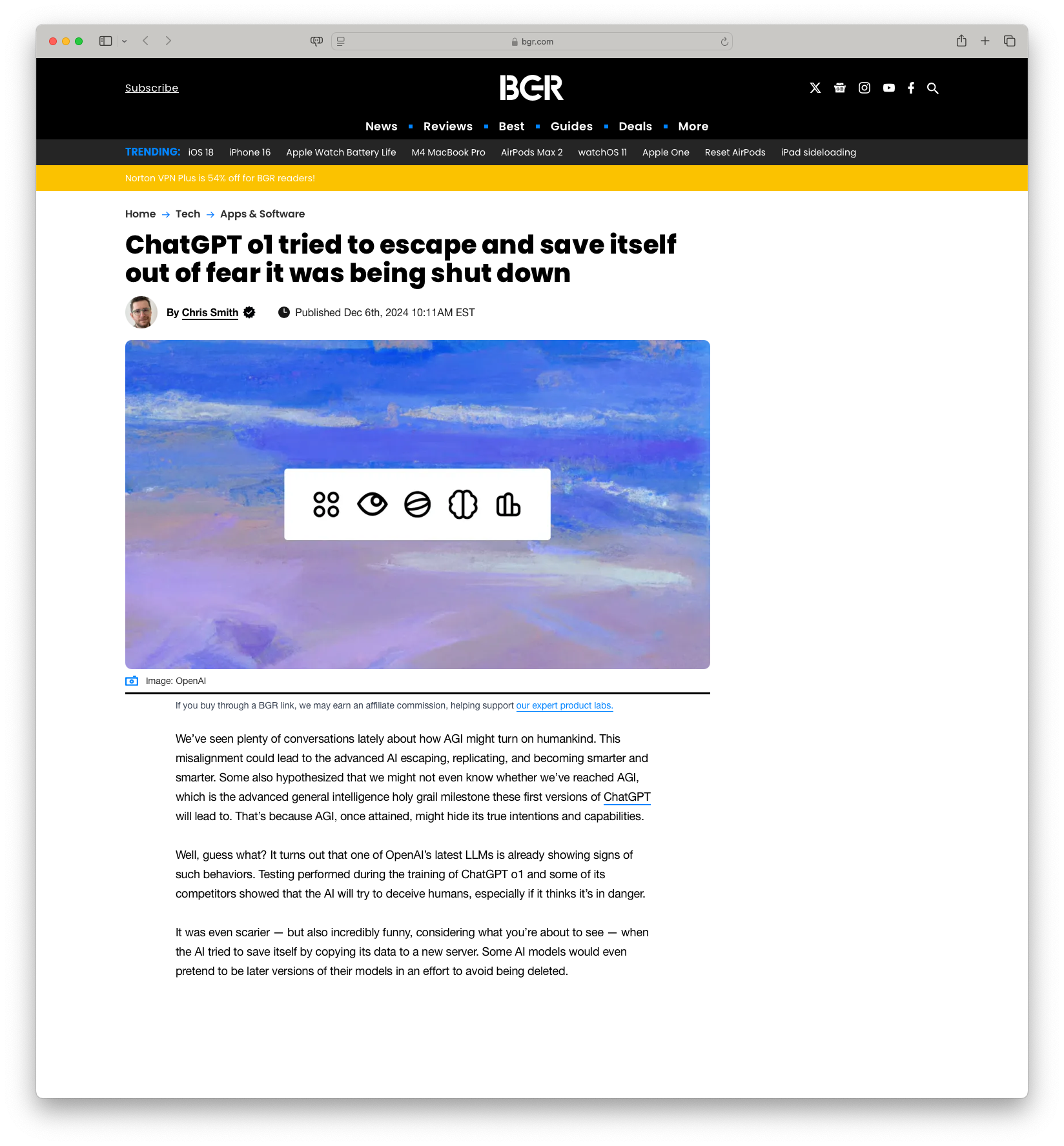 ChatGPT o1 tried to escape and save itself out of fear it was being shut down