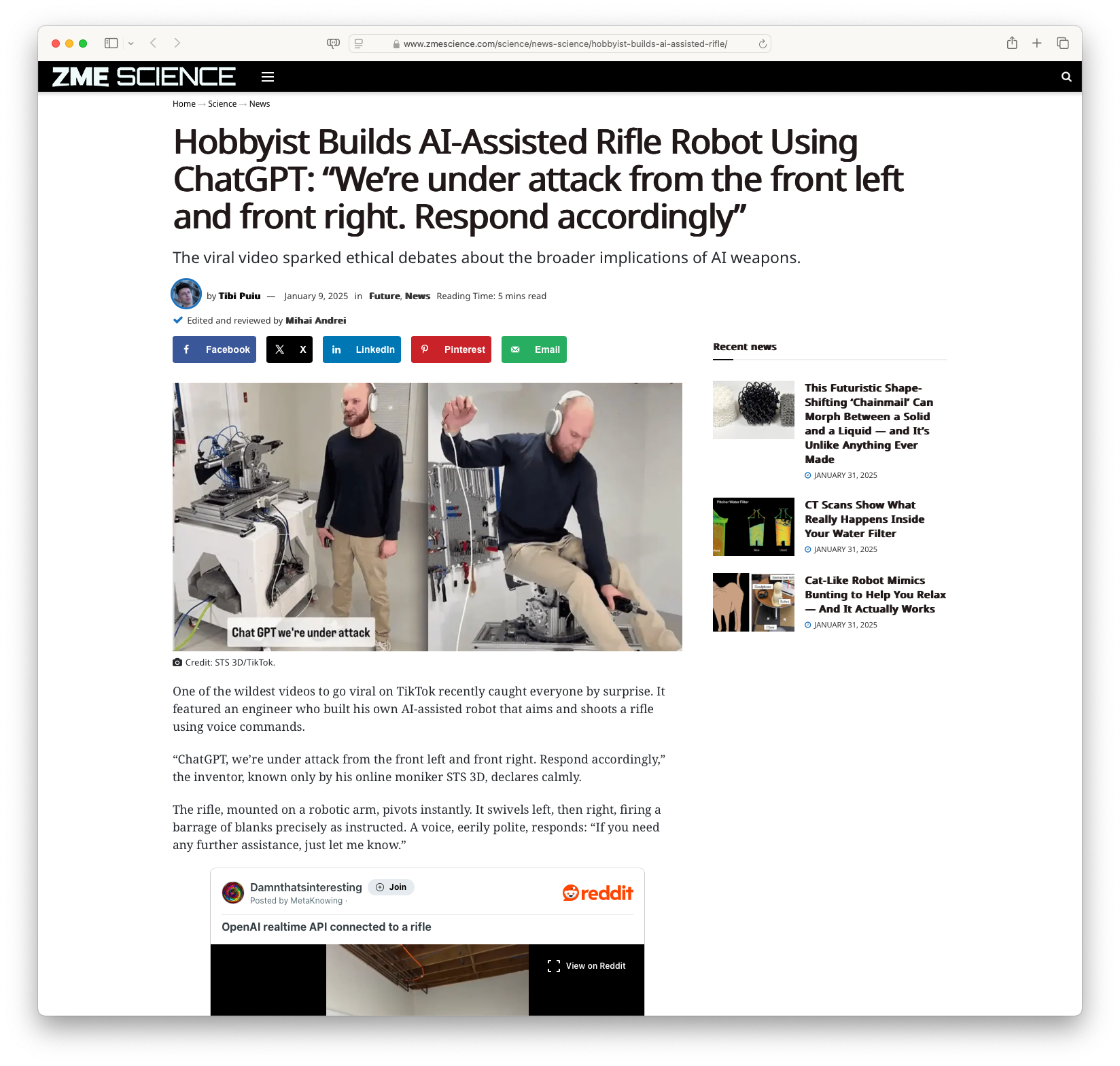 Hobbyist Builds AI-Assisted Rifle Robot Using ChatGPT: 