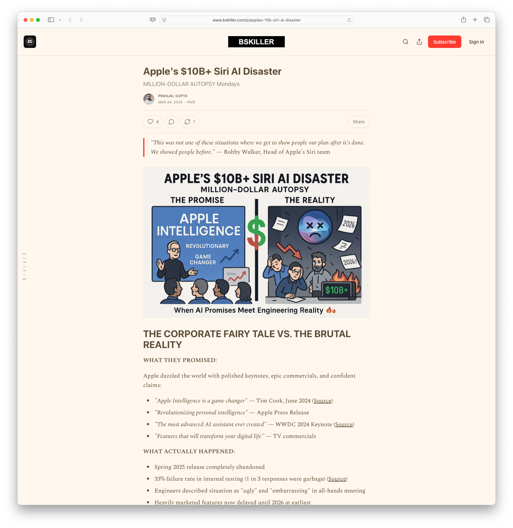 Apple's $10B+ Siri AI Disaster