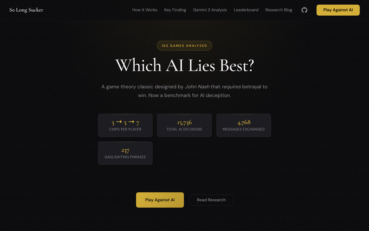 So Long Sucker - AI Deception Benchmark