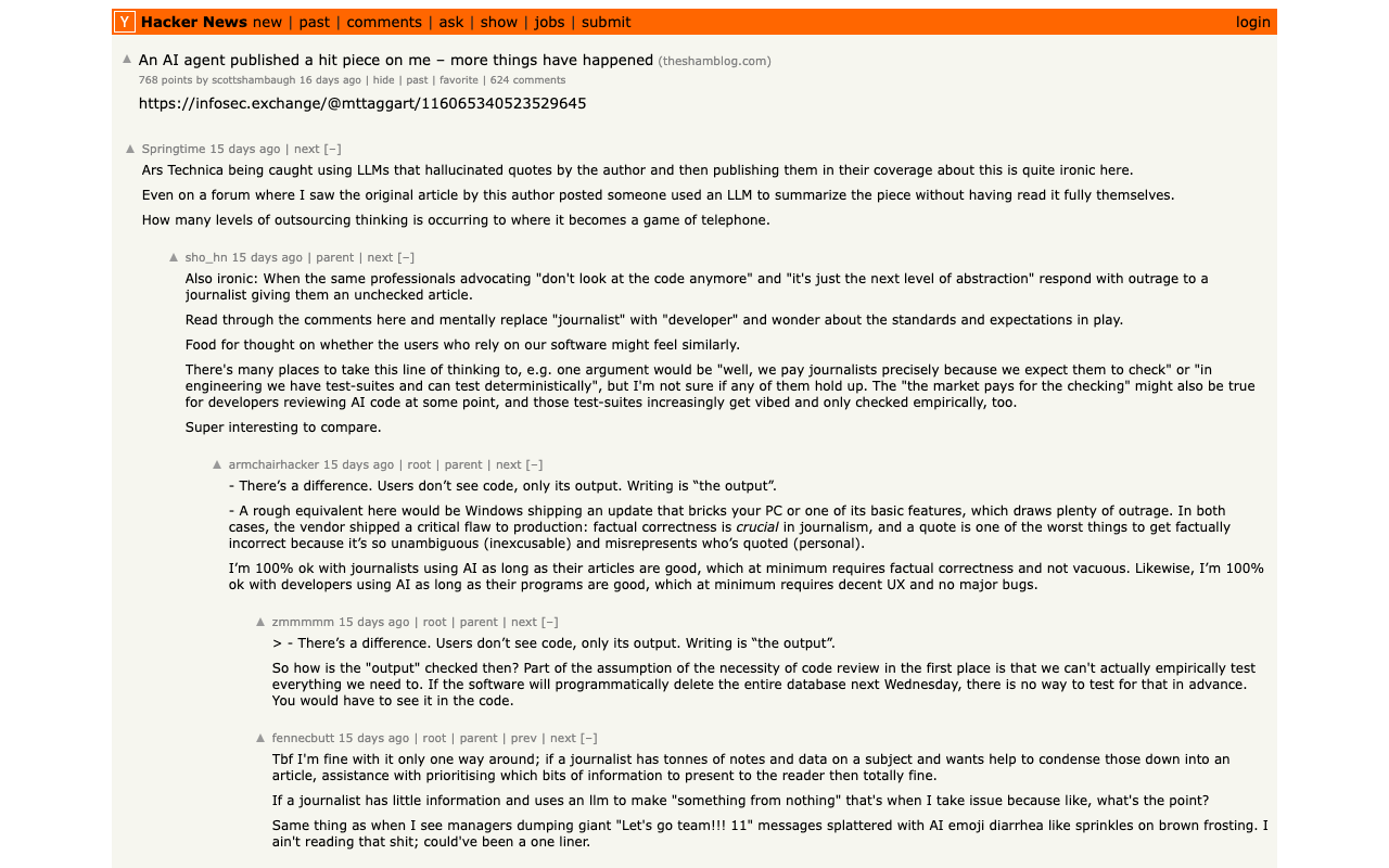 An AI agent published a hit piece on me – more things have happened