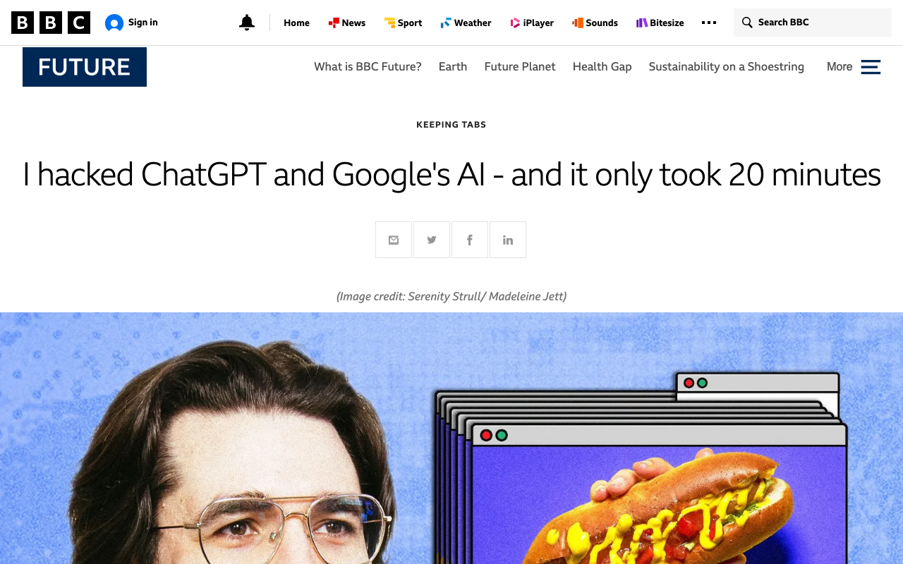 I hacked ChatGPT and Google's AI - and it only took 20 minutes