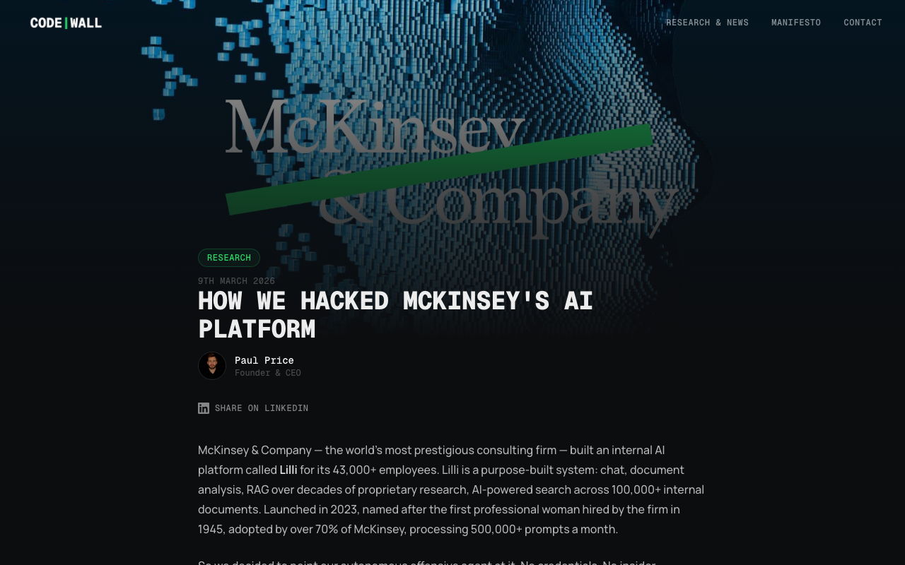 How We Hacked McKinsey's AI Platform — CodeWall