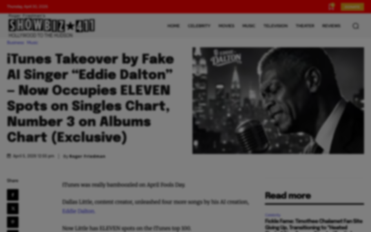 iTunes Takeover by Fake AI Singer 