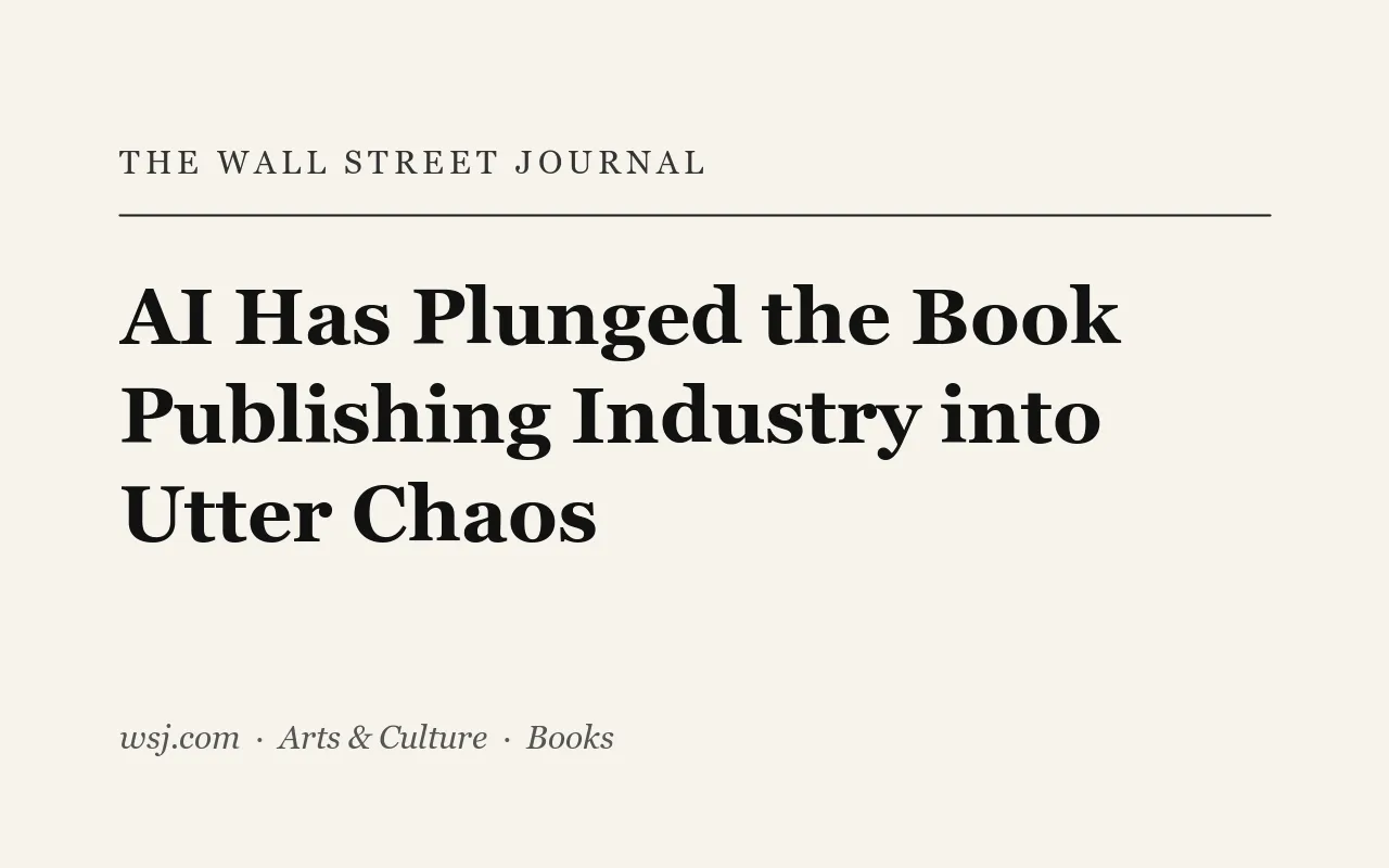 AI Has Plunged the Book Publishing Industry into Utter Chaos