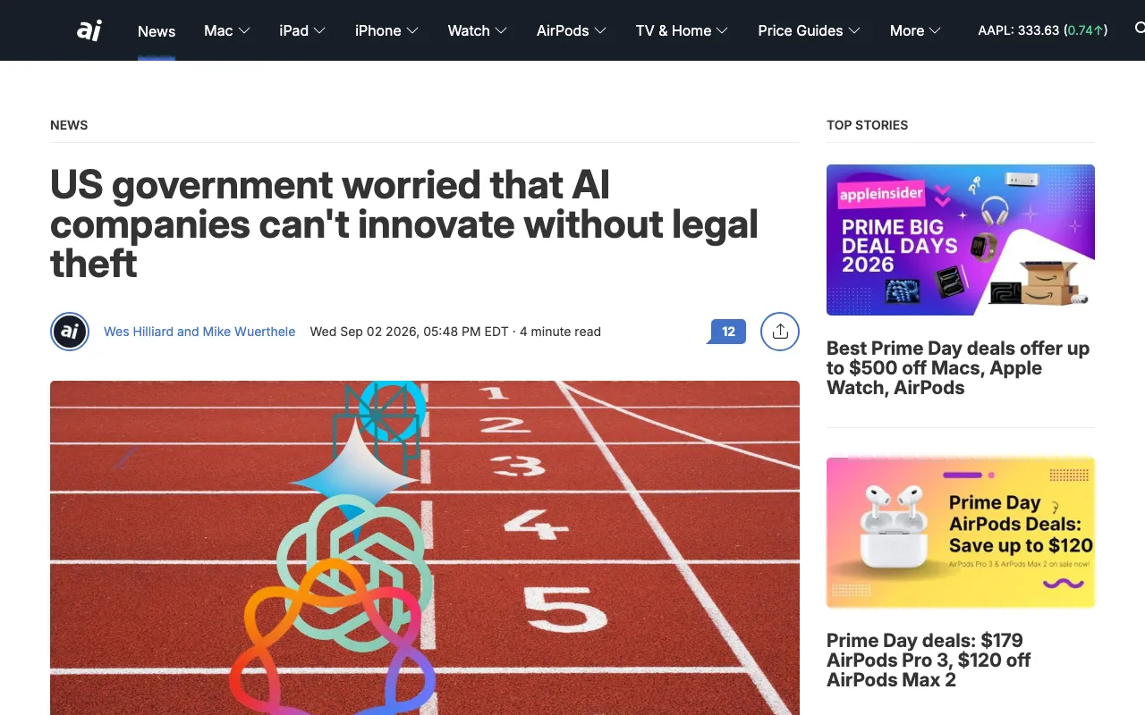 US DOD says copyright theft is necessary for AI advancement