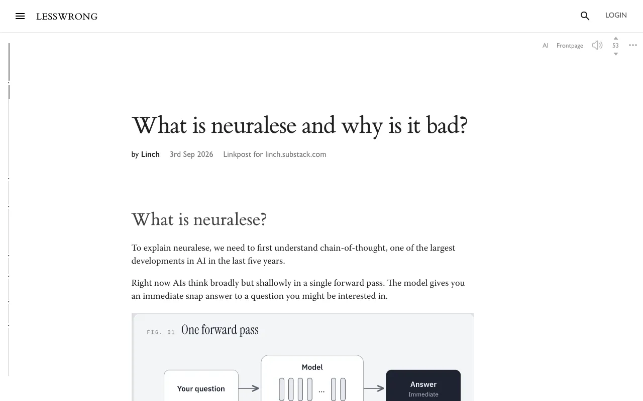 What is neuralese and why is it bad?