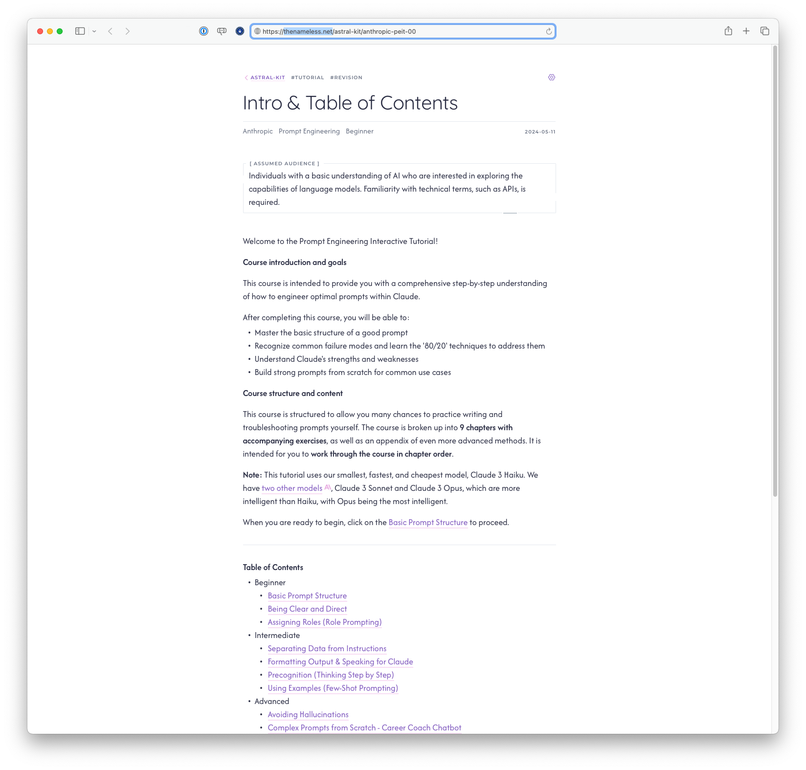 Anthropic - Prompt Engineering (thenameless.net)
