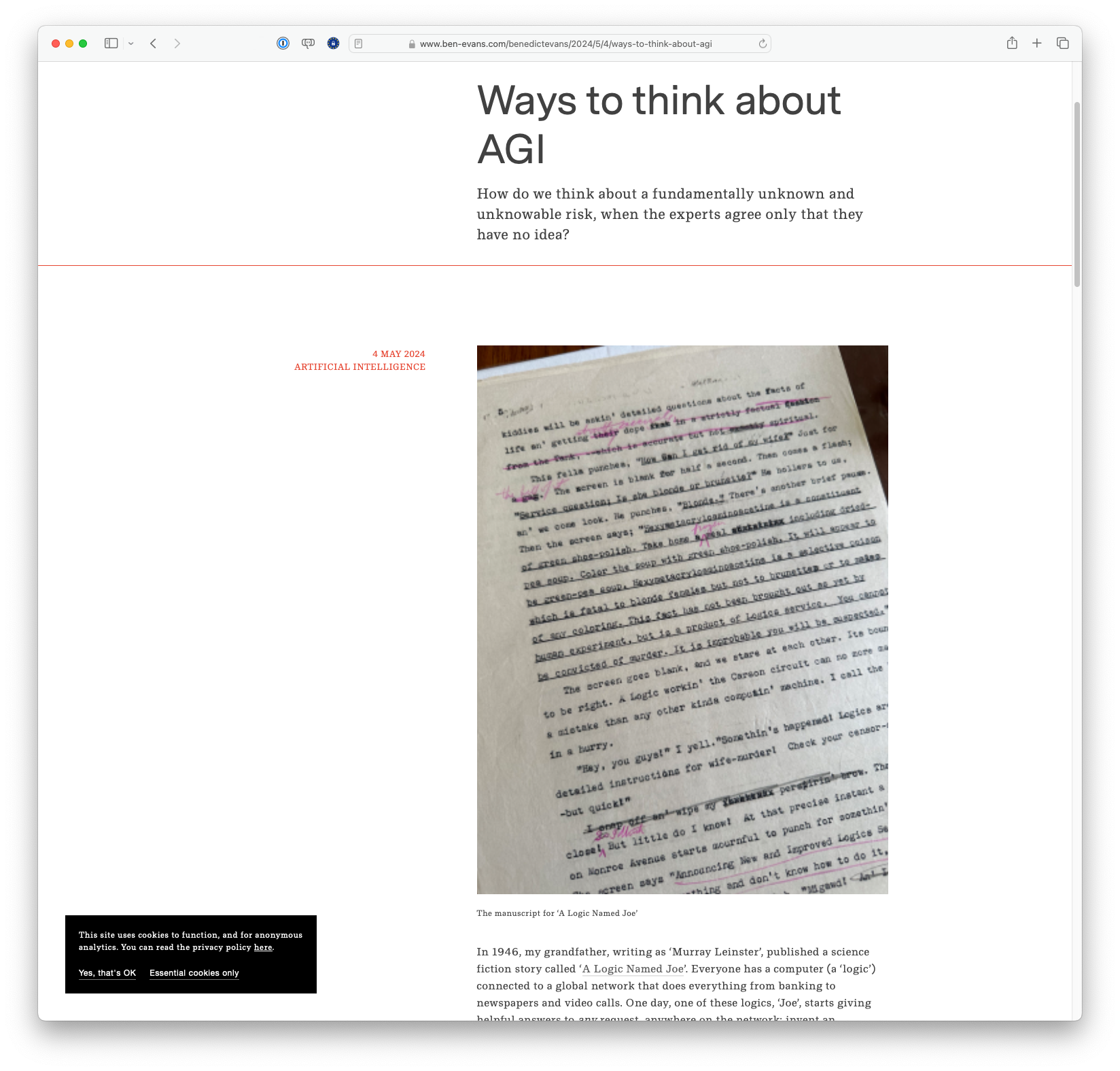Ways to think about AGI (ben-evans.com)