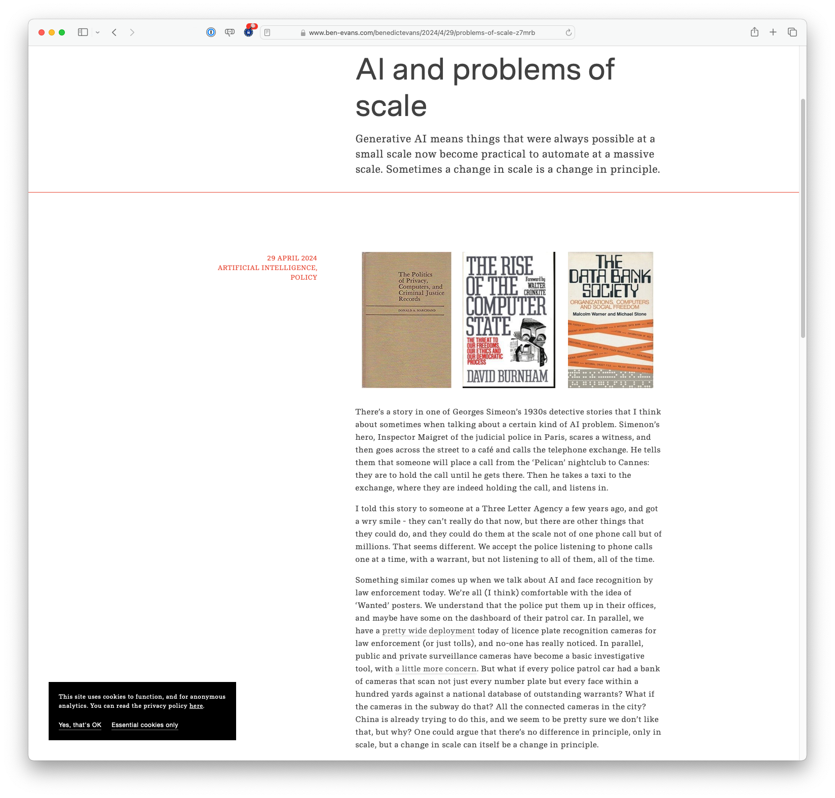 AI and problems of scale (ben-evans.com)