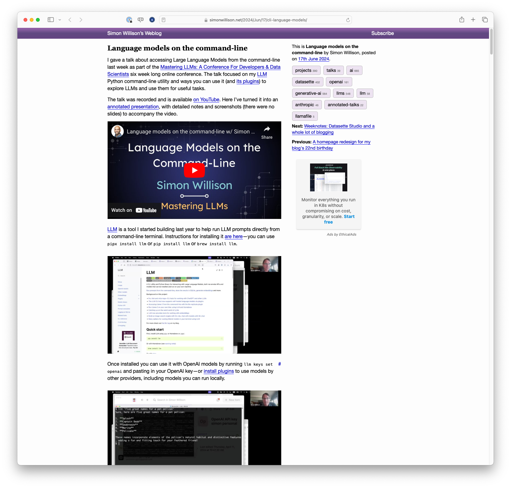 Language models on the command-line