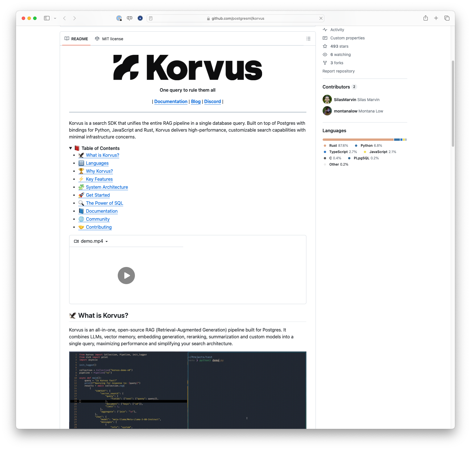 Korvus: Unified Search SDK