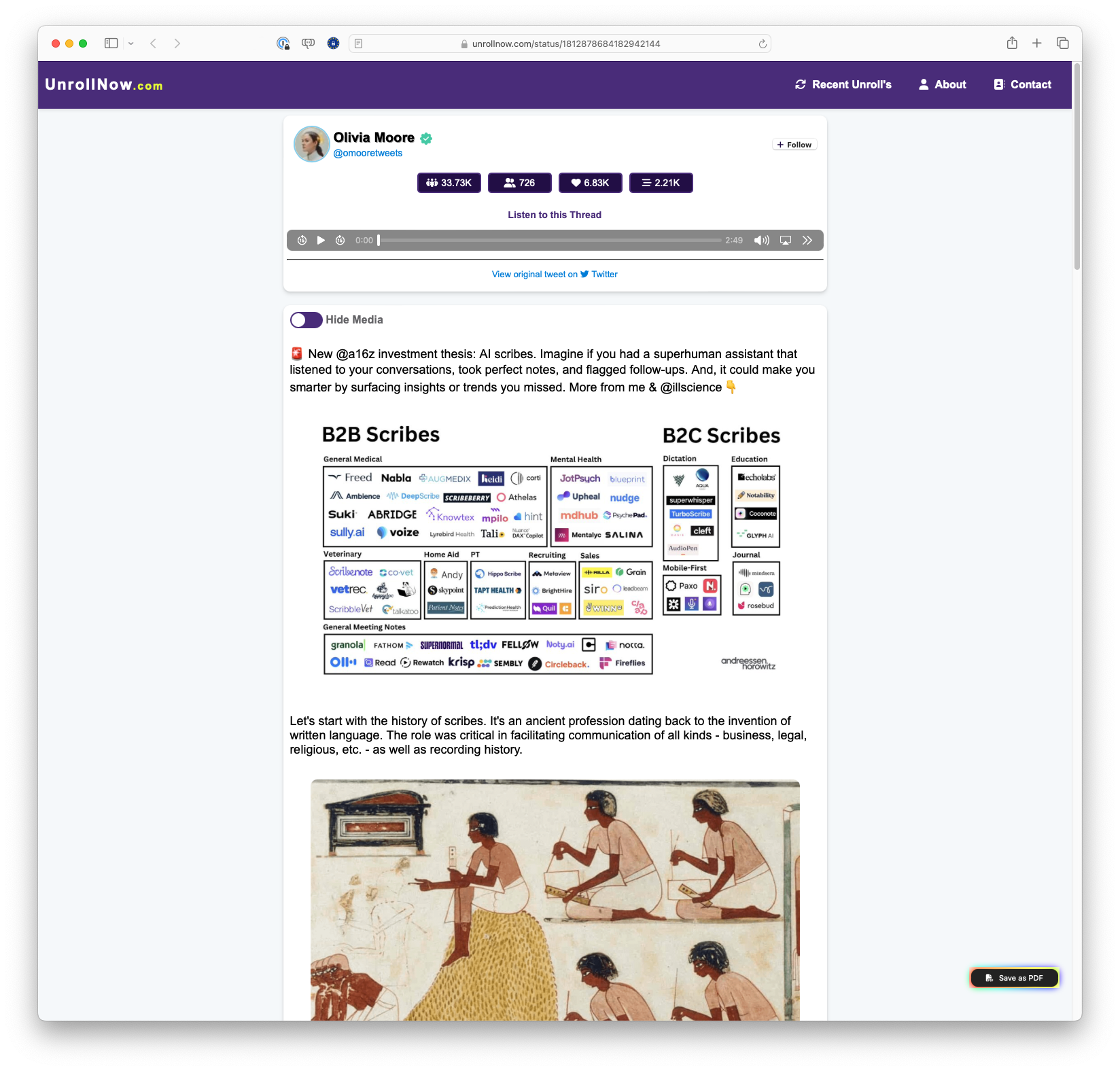 AI Scribes: Investment Thesis by a16z