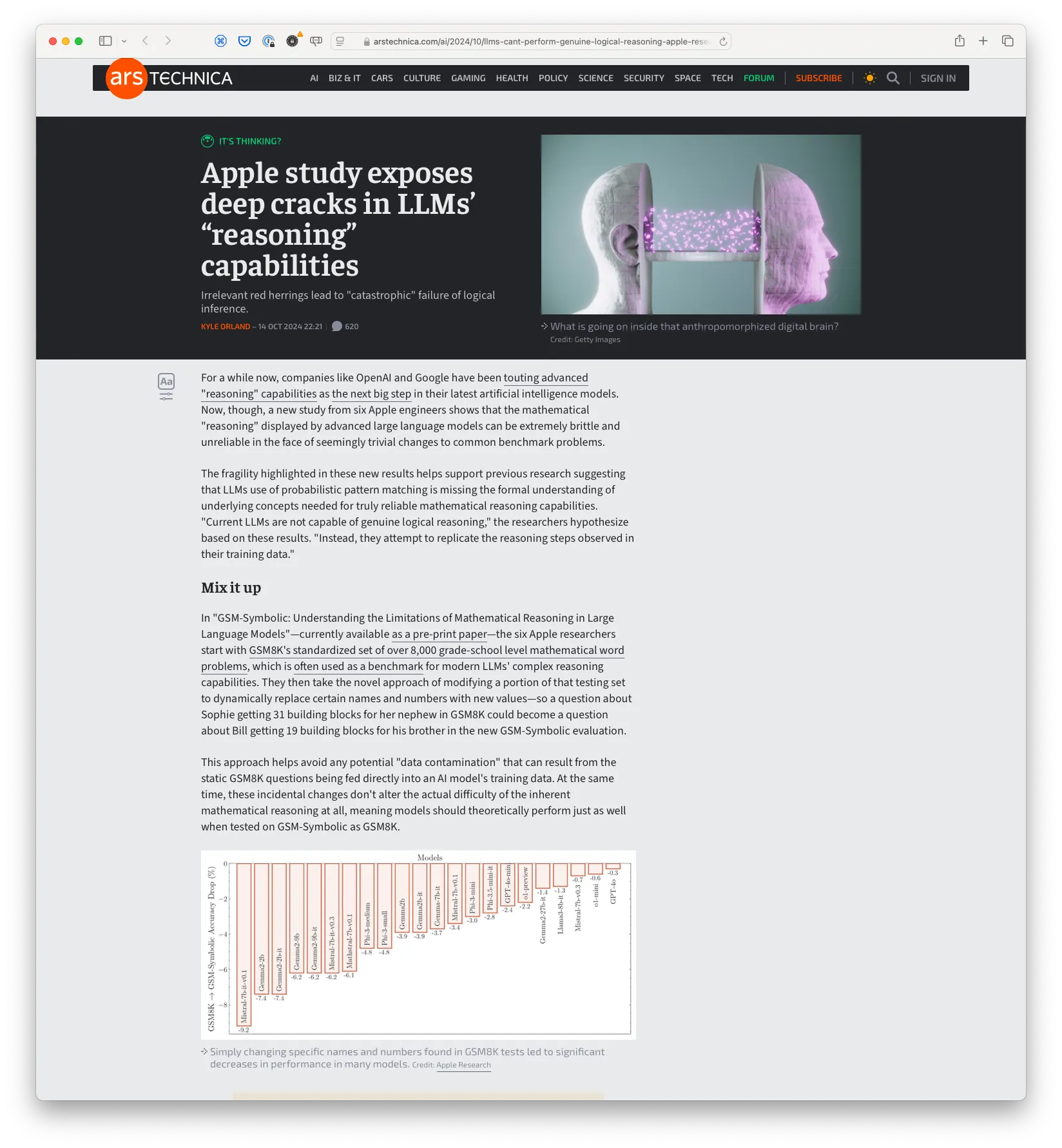 Apple study exposes deep cracks in LLMs’ “reasoning” capabilities
