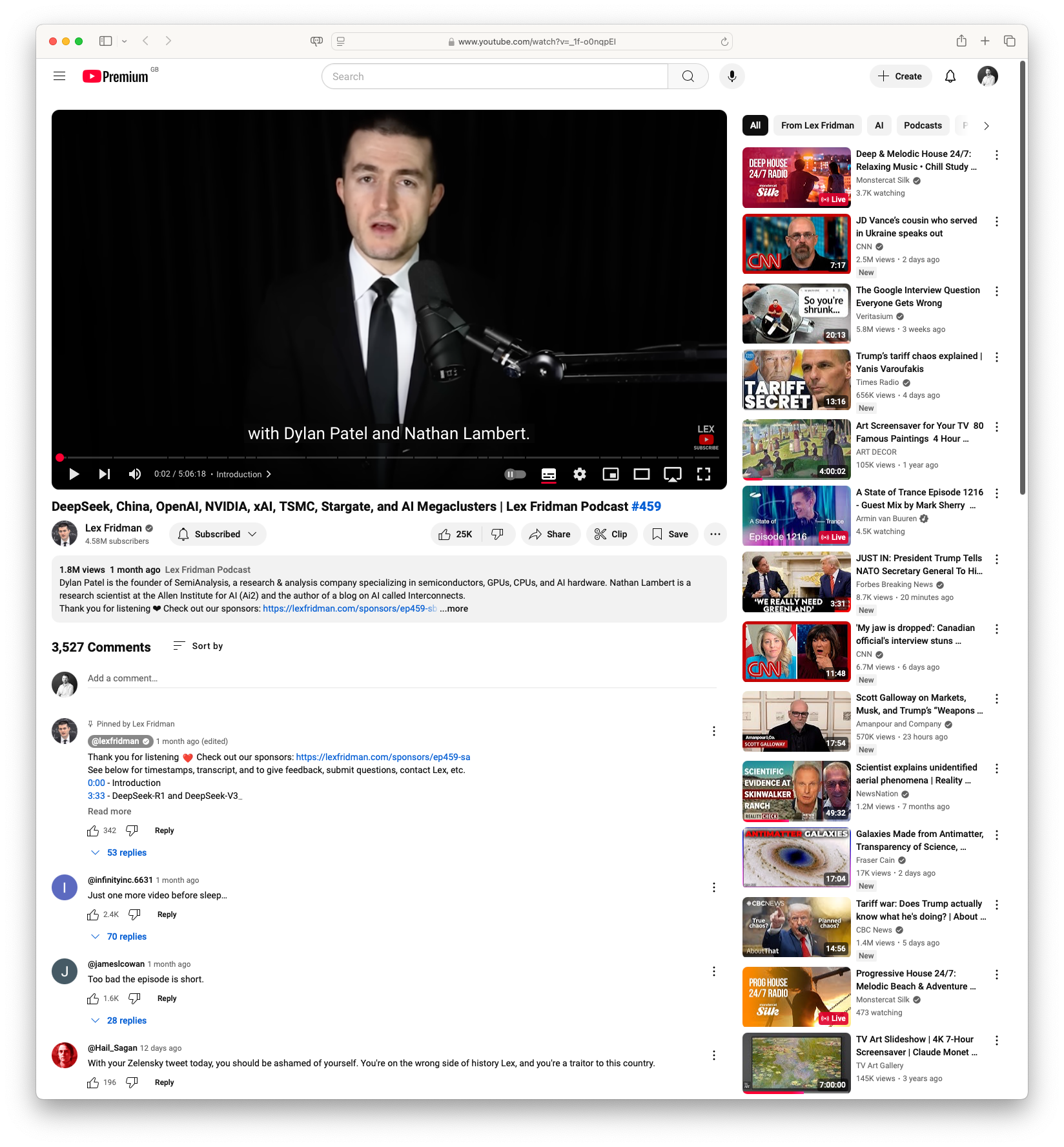 DeepSeek, China, OpenAI, NVIDIA, xAI, TSMC, Stargate, and AI Megaclusters | Lex Fridman Podcast #459