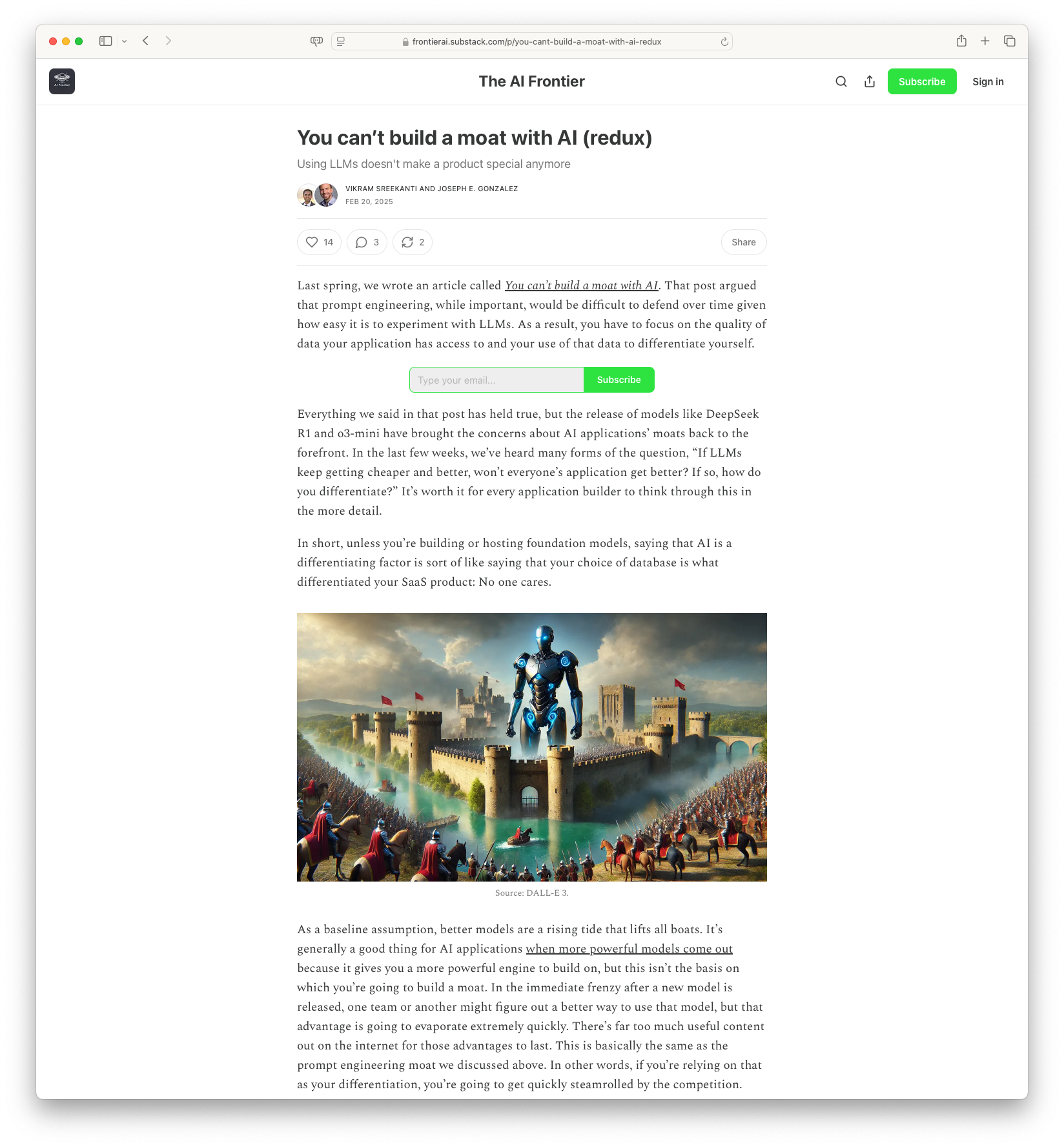 You Can't Build a Moat with AI (Redux)