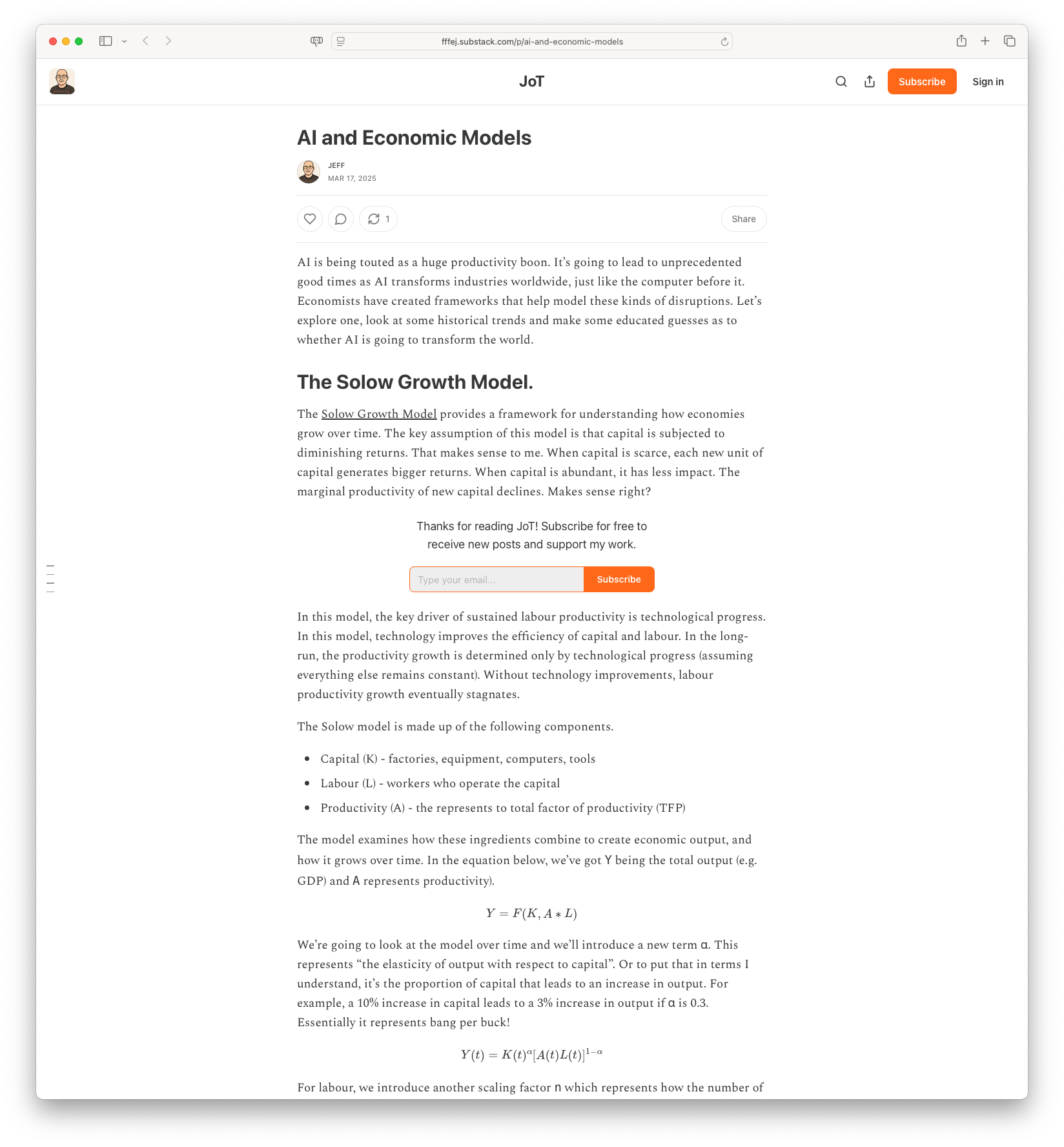 AI and Economic Models