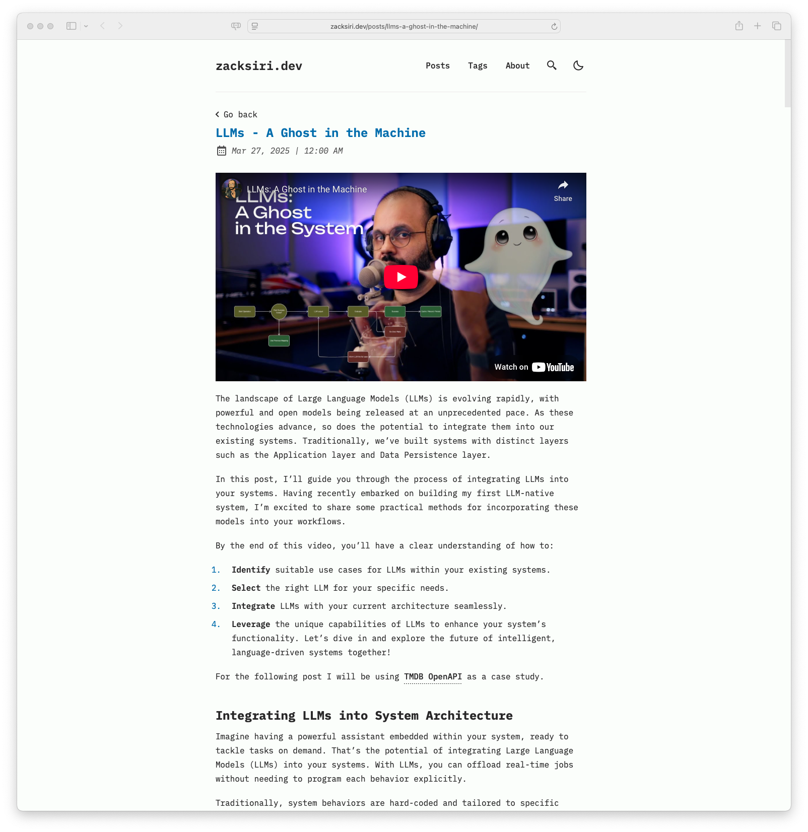 LLMs - A Ghost in the Machine