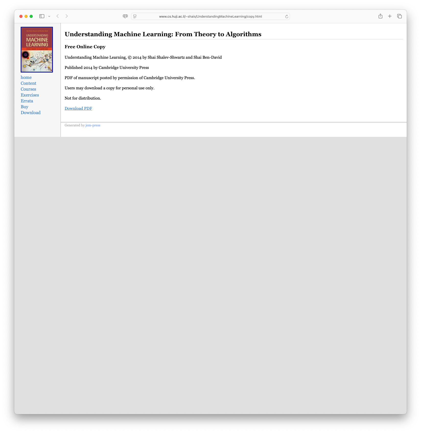 Understanding Machine Learning: From Theory to Algorithms