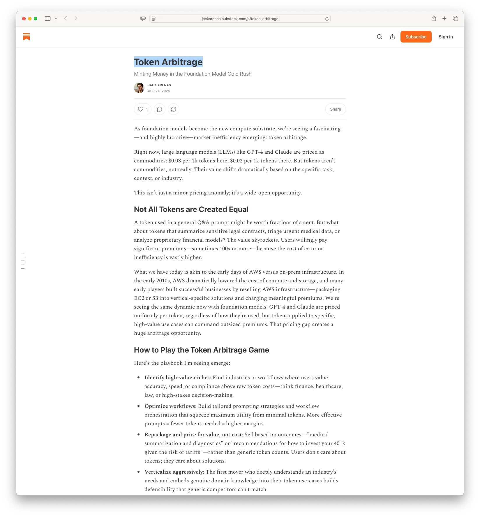 Token Arbitrage