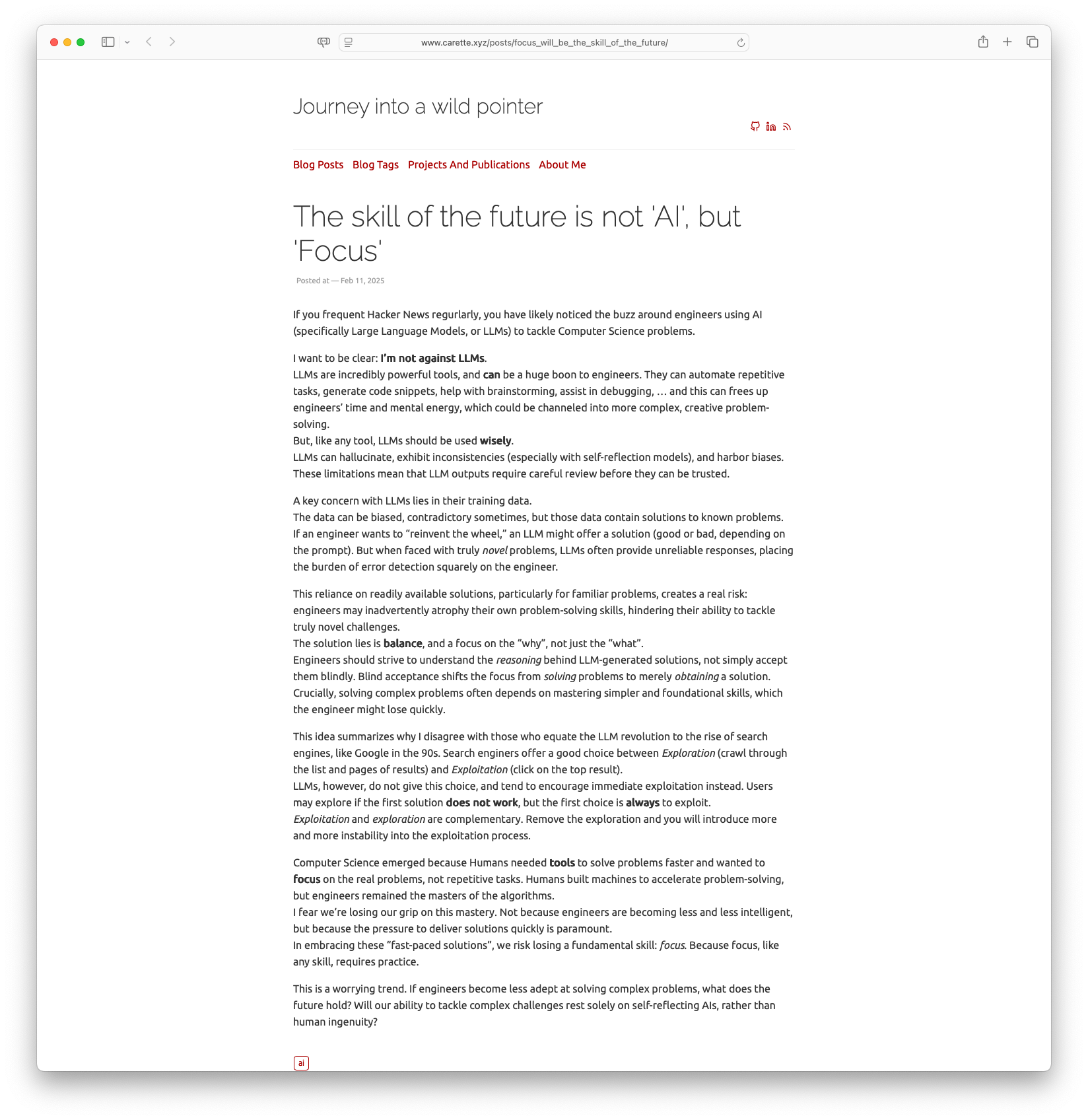 The skill of the future is not 'AI', but 'Focus'