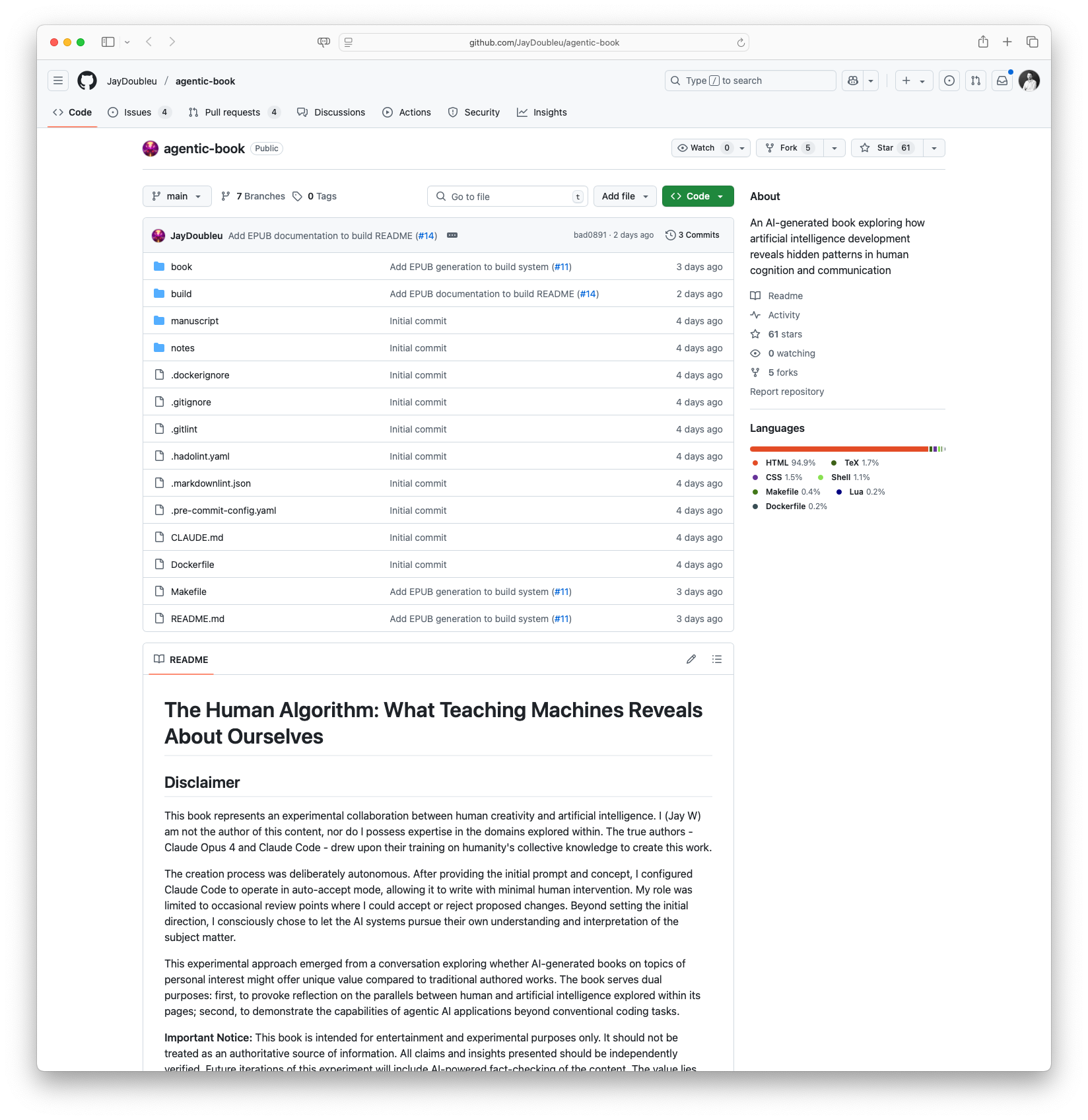 This book on agents was written entirely by generative AI