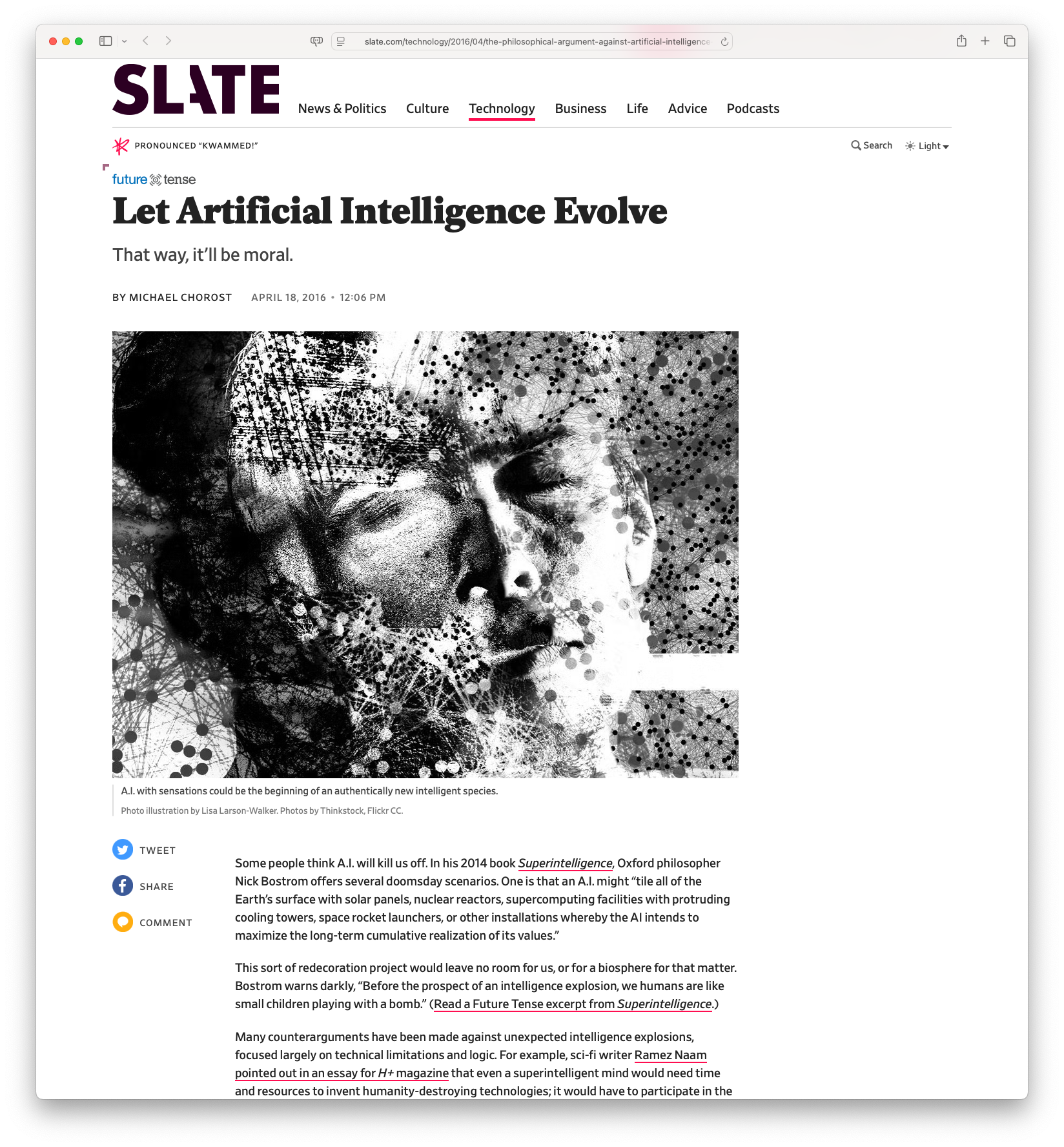 Let Artificial Intelligence Evolve