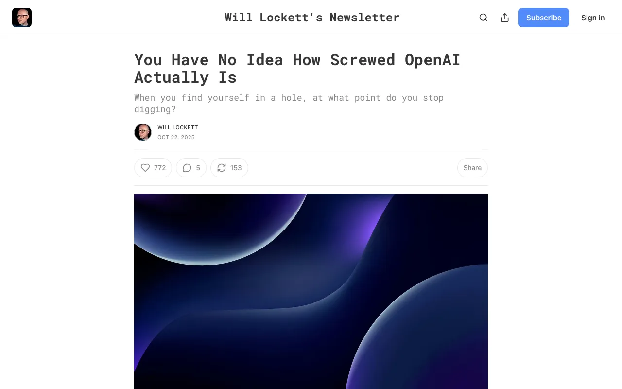 You Have No Idea How Screwed OpenAI Actually Is