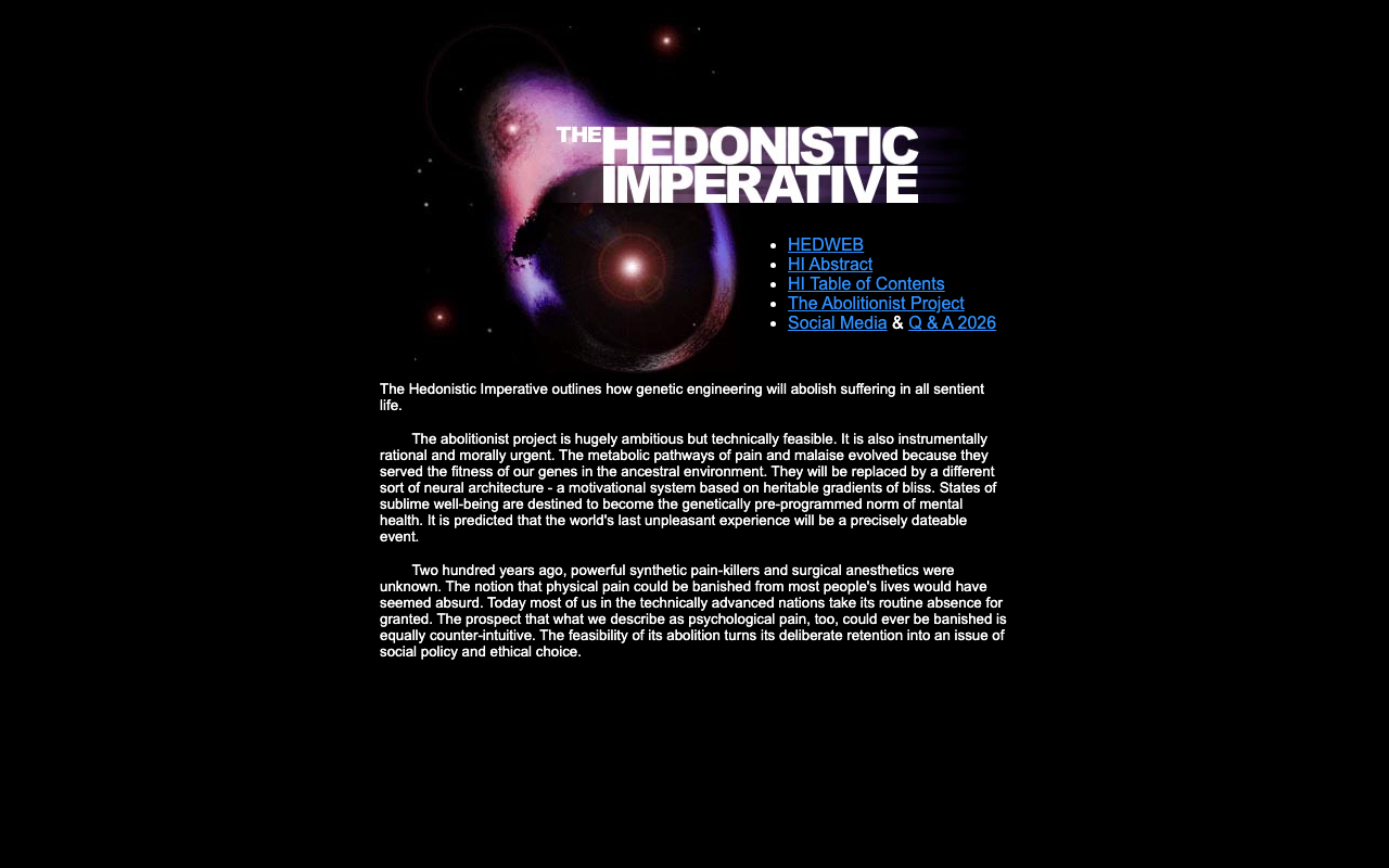 The Hedonistic Imperative