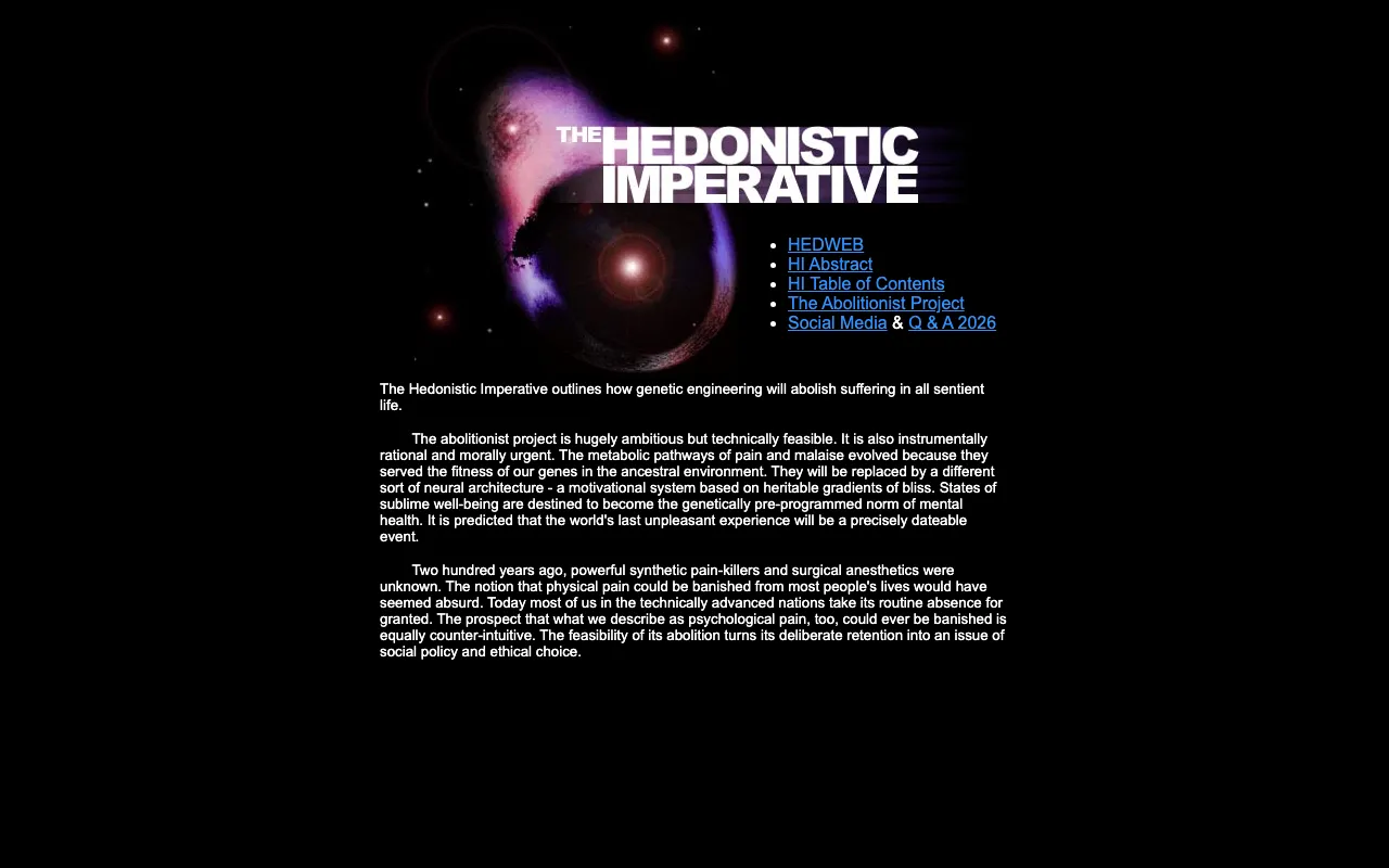 The Hedonistic Imperative