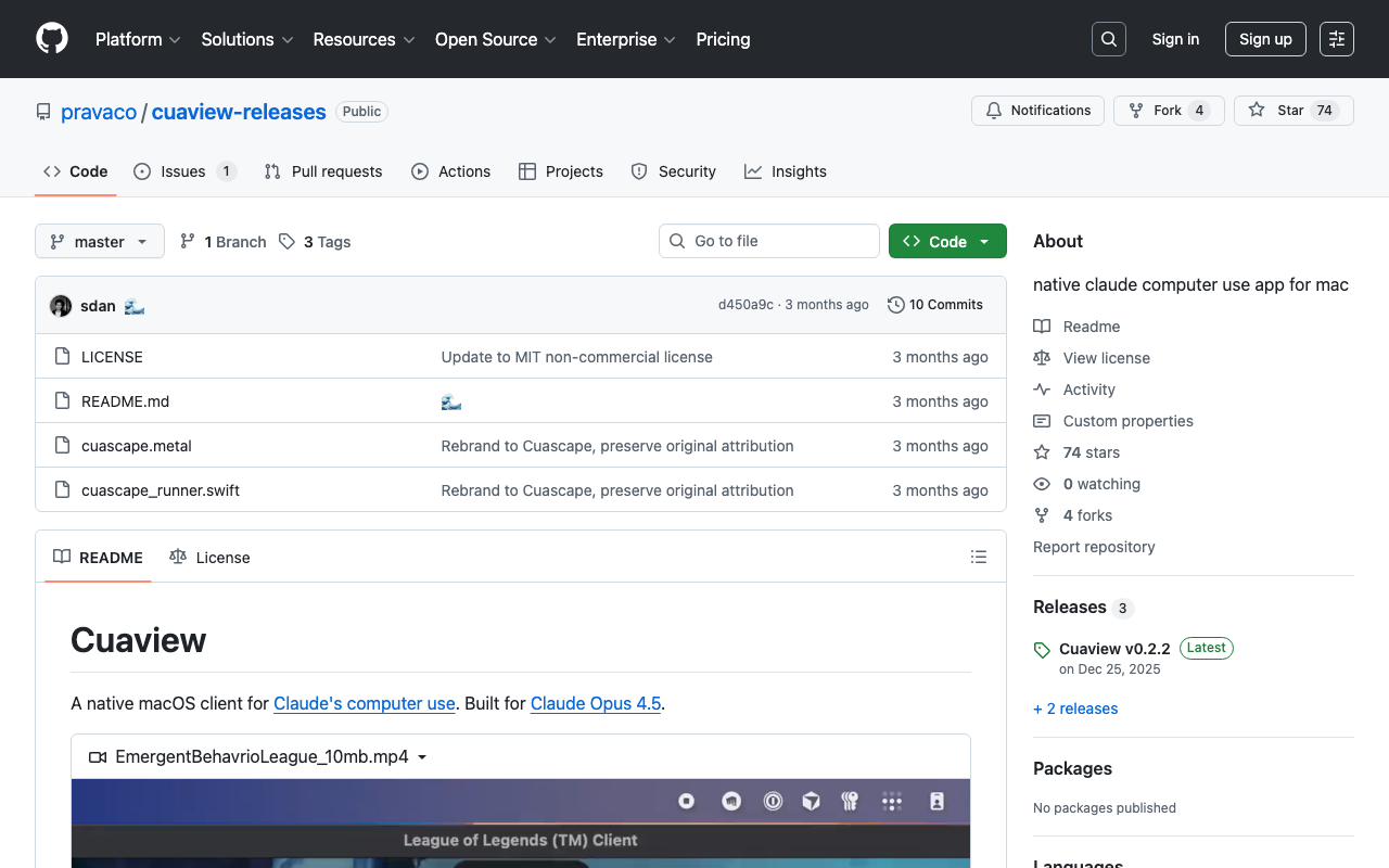 GitHub - pravaco/cuaview-releases: native claude computer use app for mac