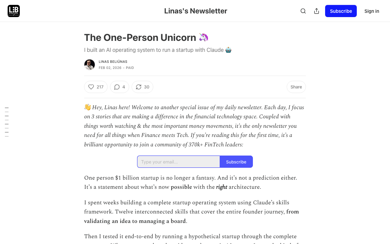 The One-Person Unicorn 🦄