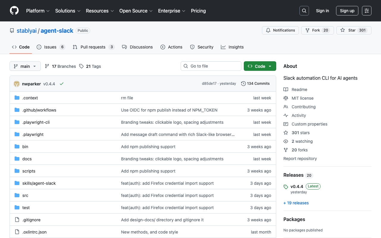 GitHub - stablyai/agent-slack: Slack automation CLI for AI agents