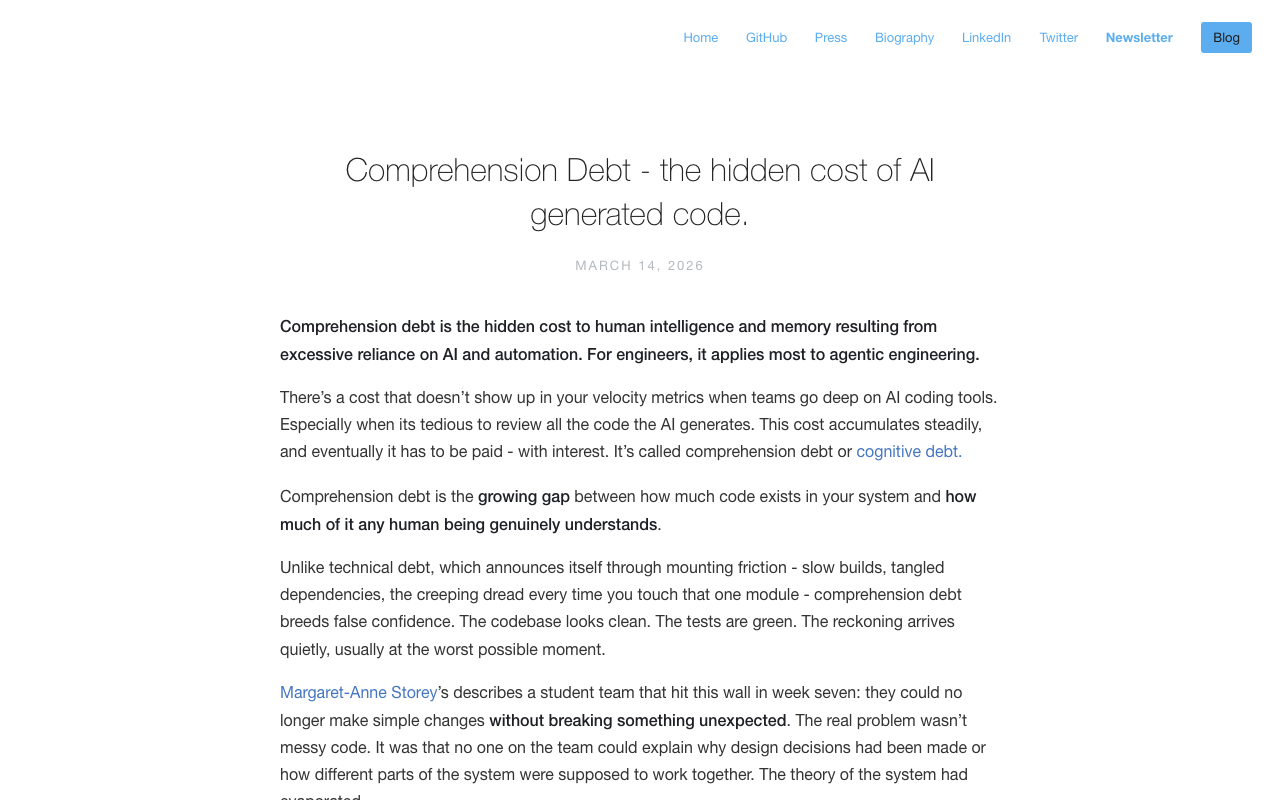AddyOsmani.com - Comprehension Debt