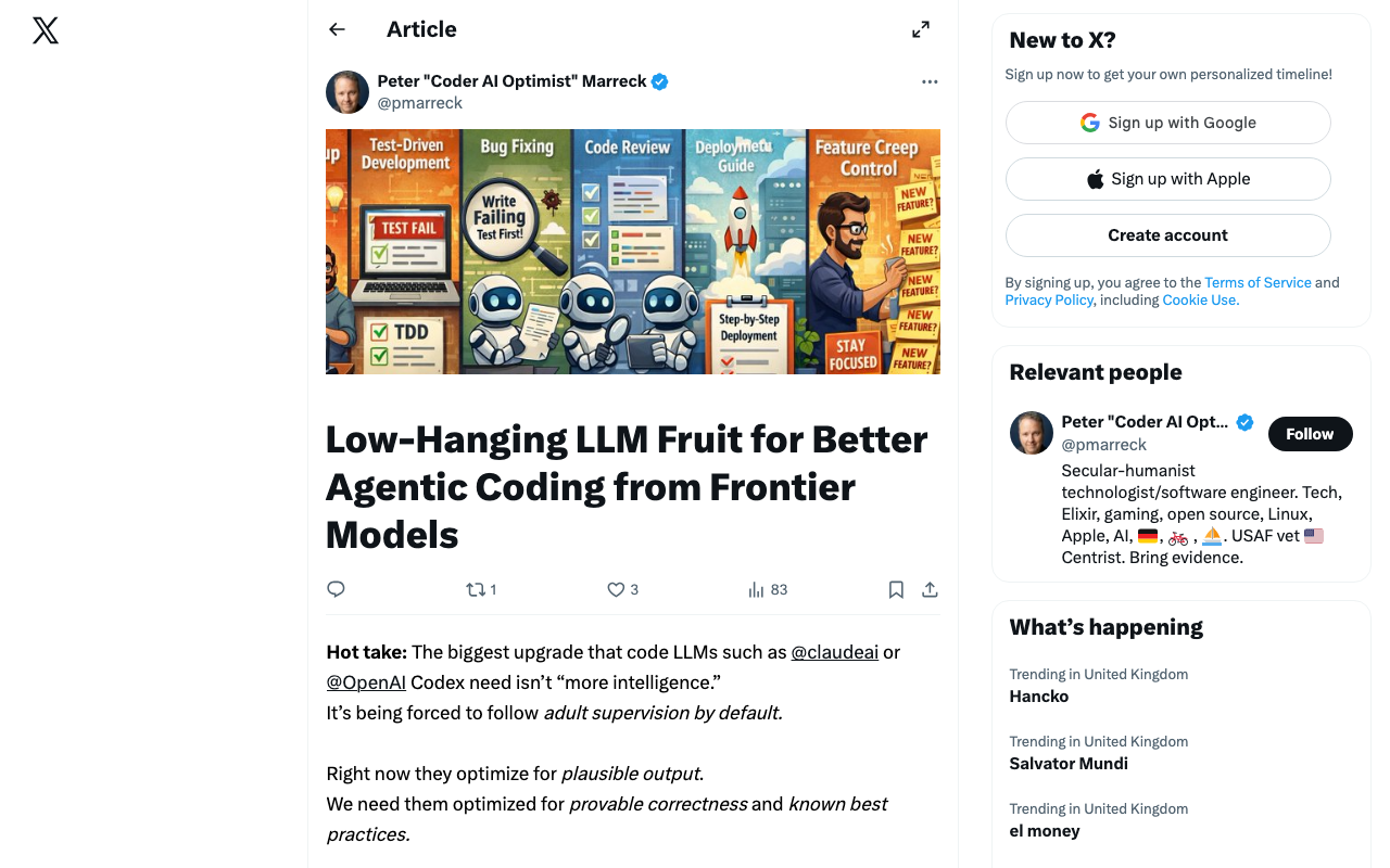 Low-Hanging LLM Fruit for Better Agentic Coding from Frontier Models
