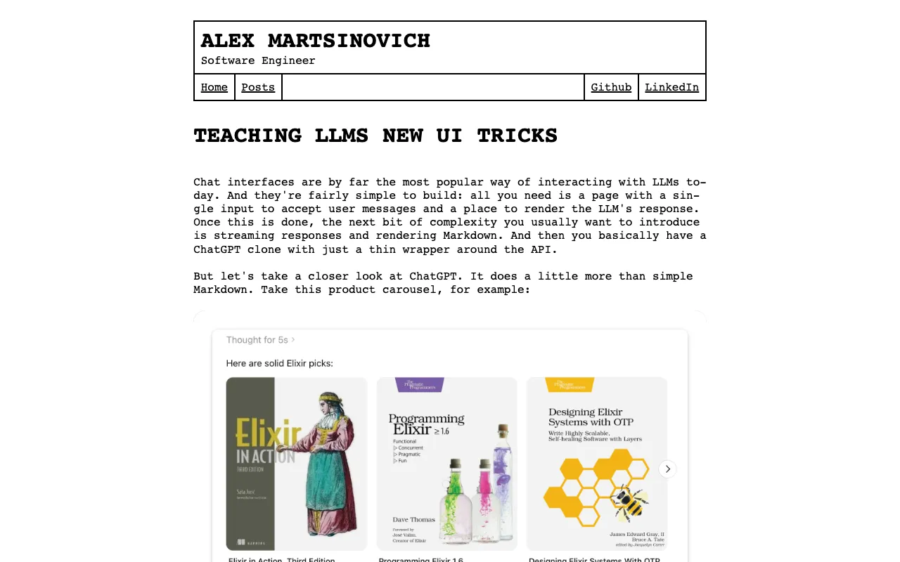Teaching LLMs new UI tricks