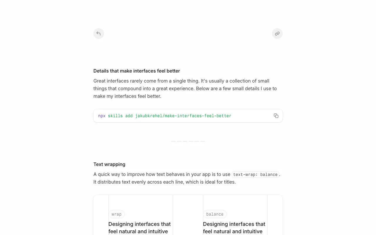 Details That Make Interfaces Feel Better