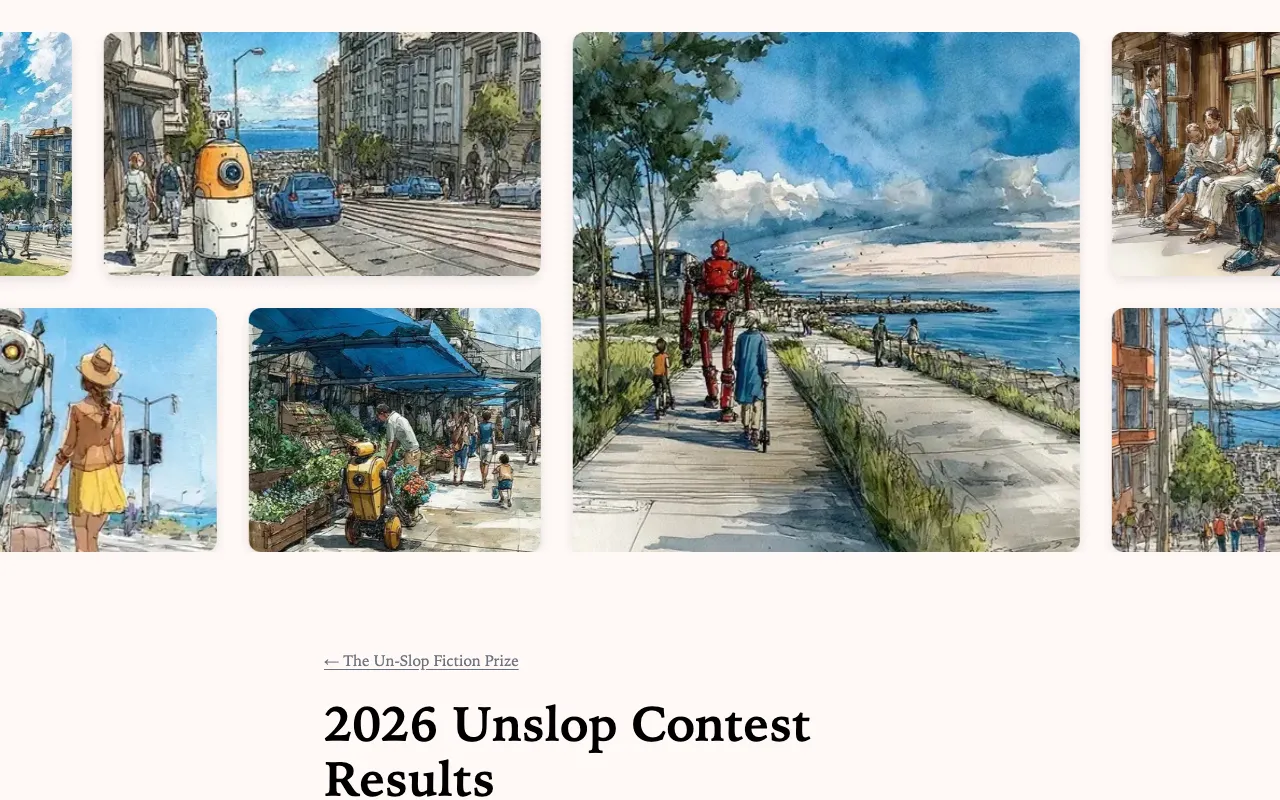 2026 Unslop AI-Written Fiction Contest Results