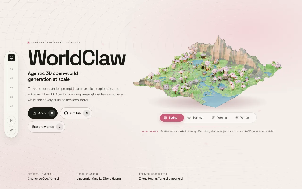 WorldClaw — Agentic 3D Open-World Generation at Scale