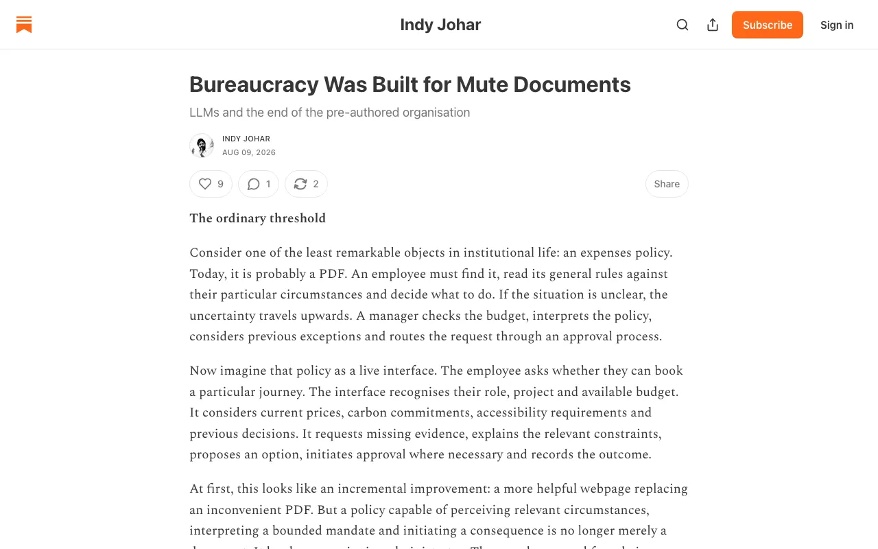 Bureaucracy Was Built for Mute Documents