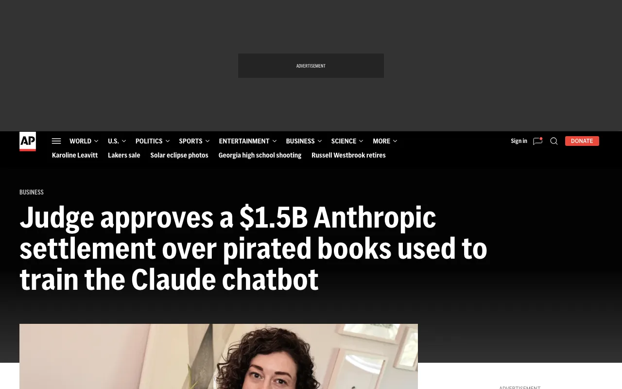 Judge approves a $1.5B Anthropic settlement over books used to train Claude