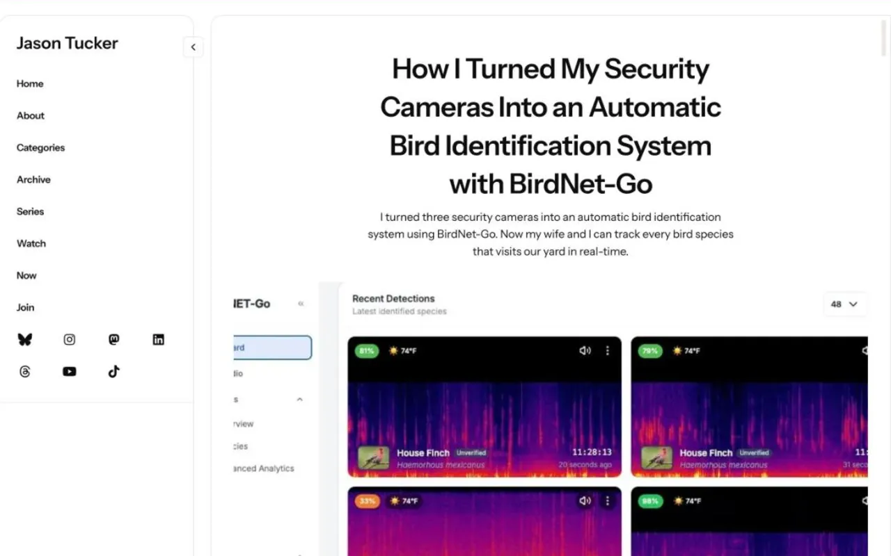 How I Turned My Security Cameras Into an Automatic Bird Identification System with BirdNet-Go
