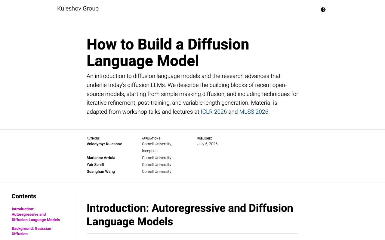 How to Build a Diffusion Language Model