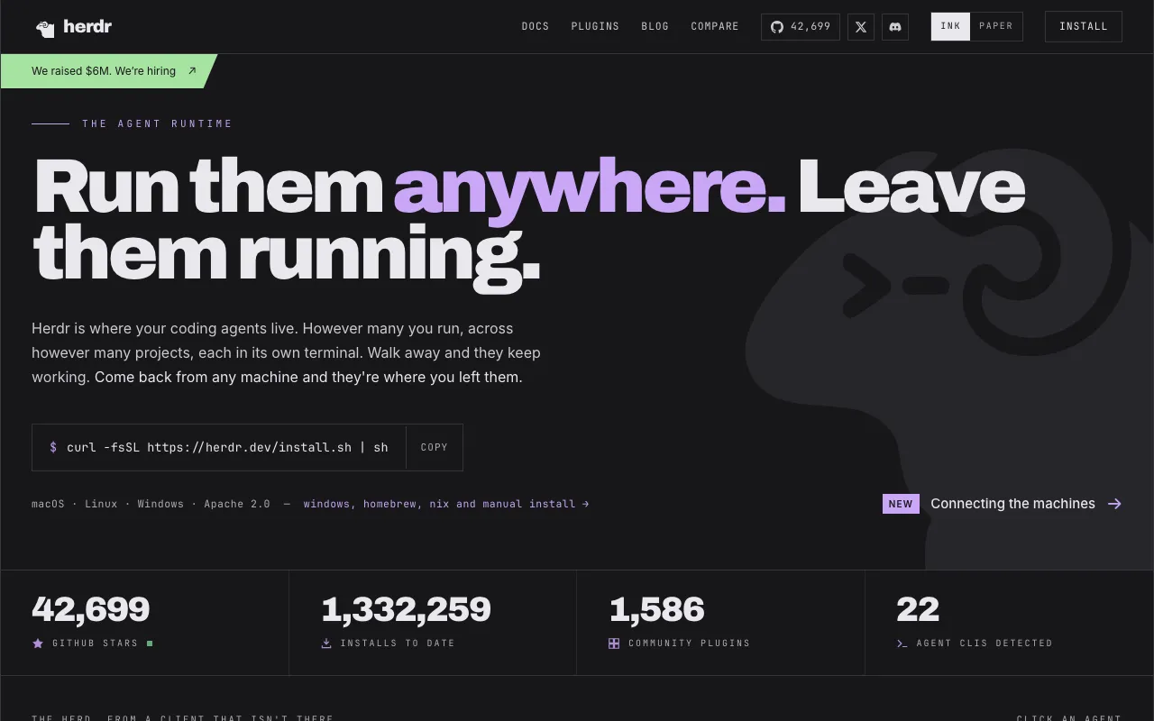 Herdr: the runtime coding agents run on