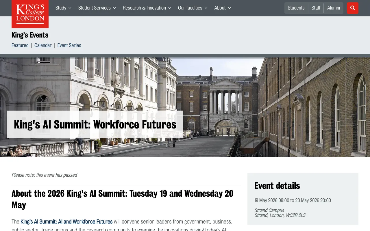 King's AI Summit: Workforce Futures