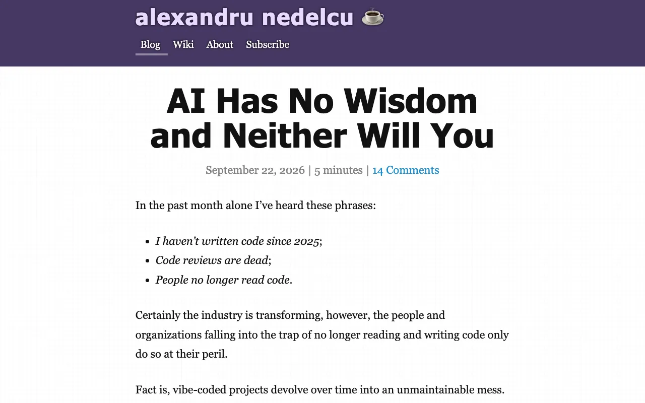 AI Has No Wisdom and Neither Will You